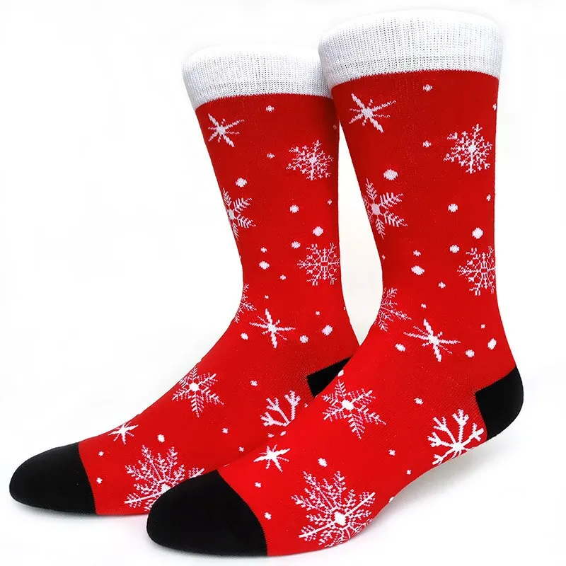 Christmas Socks Men Funny Christmas Tree Snowflake Santa Claus Elk Snow Cotton Happy Socks Men New Year Sokken Harajuku