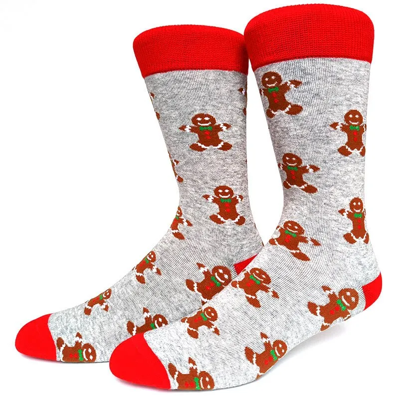 Christmas Socks Men Funny Christmas Tree Snowflake Santa Claus Elk Snow Cotton Happy Socks Men New Year Sokken Harajuku