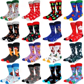 Christmas Socks Men Funny Christmas Tree Snowflake Santa Claus Elk Snow Cotton Happy Socks Men New Year Sokken Harajuku