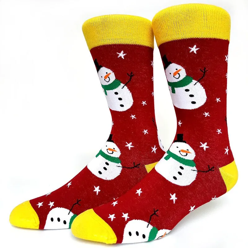 Christmas Socks Men Funny Christmas Tree Snowflake Santa Claus Elk Snow Cotton Happy Socks Men New Year Sokken Harajuku