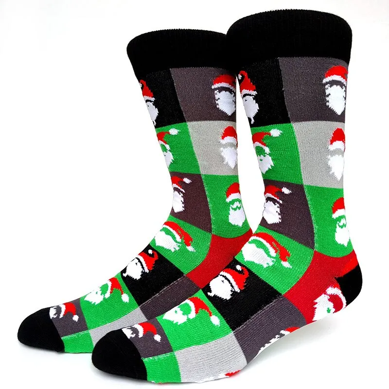 Christmas Socks Men Funny Christmas Tree Snowflake Santa Claus Elk Snow Cotton Happy Socks Men New Year Sokken Harajuku