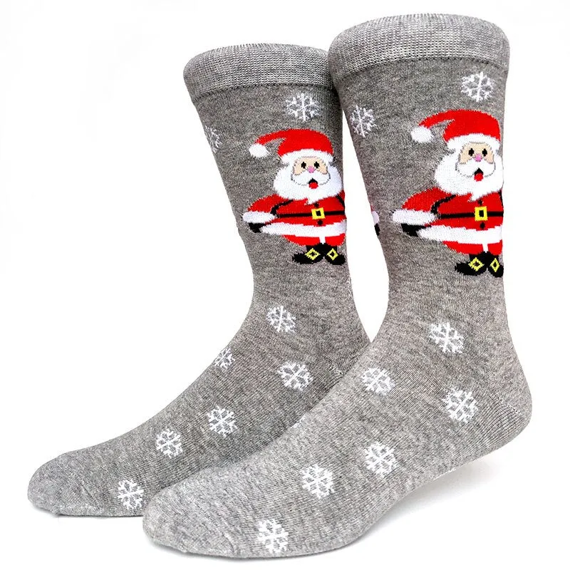 Christmas Socks Men Funny Christmas Tree Snowflake Santa Claus Elk Snow Cotton Happy Socks Men New Year Sokken Harajuku