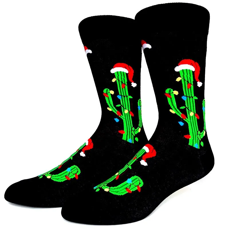 Christmas Socks Men Funny Christmas Tree Snowflake Santa Claus Elk Snow Cotton Happy Socks Men New Year Sokken Harajuku