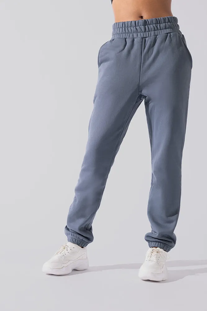 Cloud Rollover Sweatpant - Denim Blue