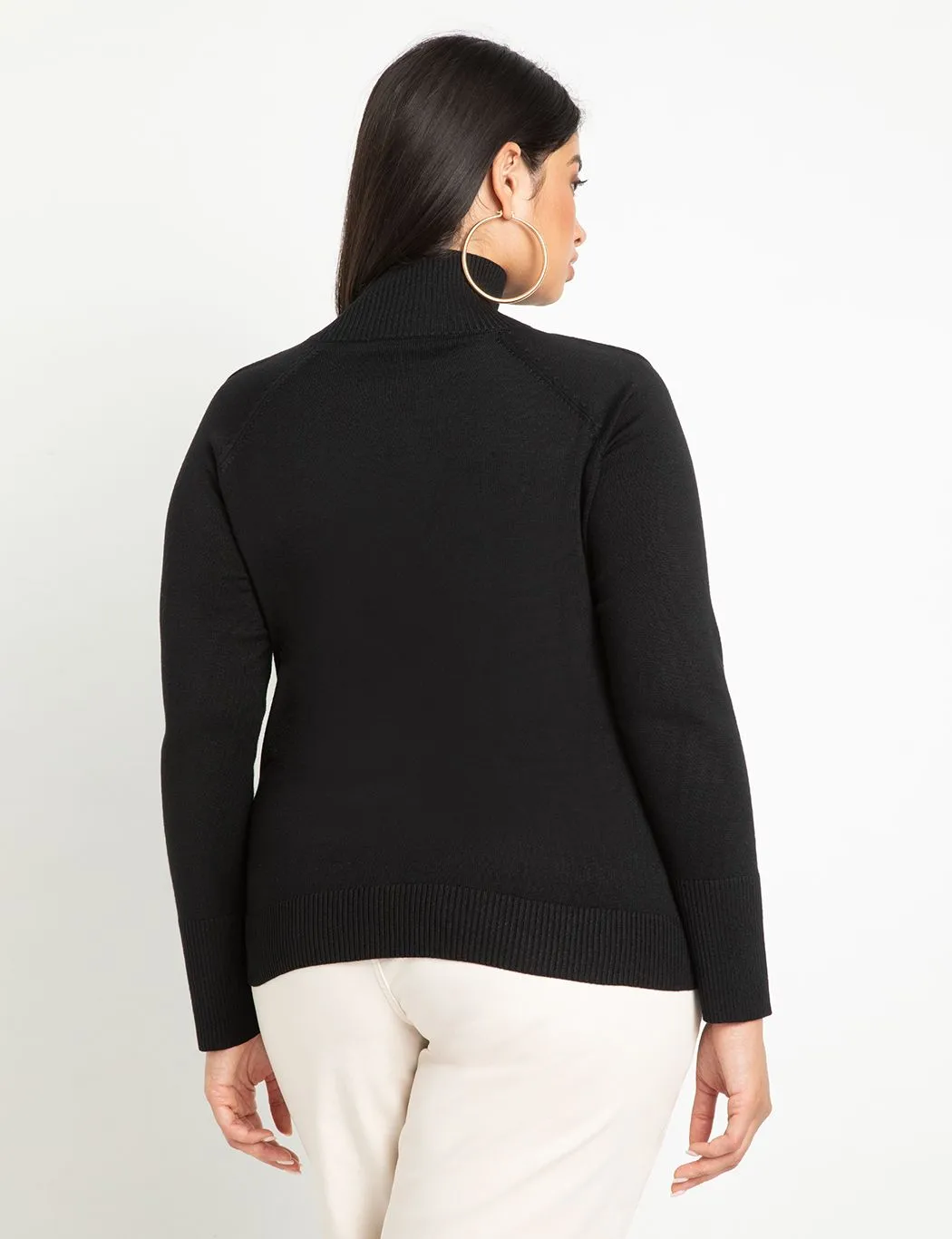 Cold Shoulder Cutout Turtleneck in Totally Black