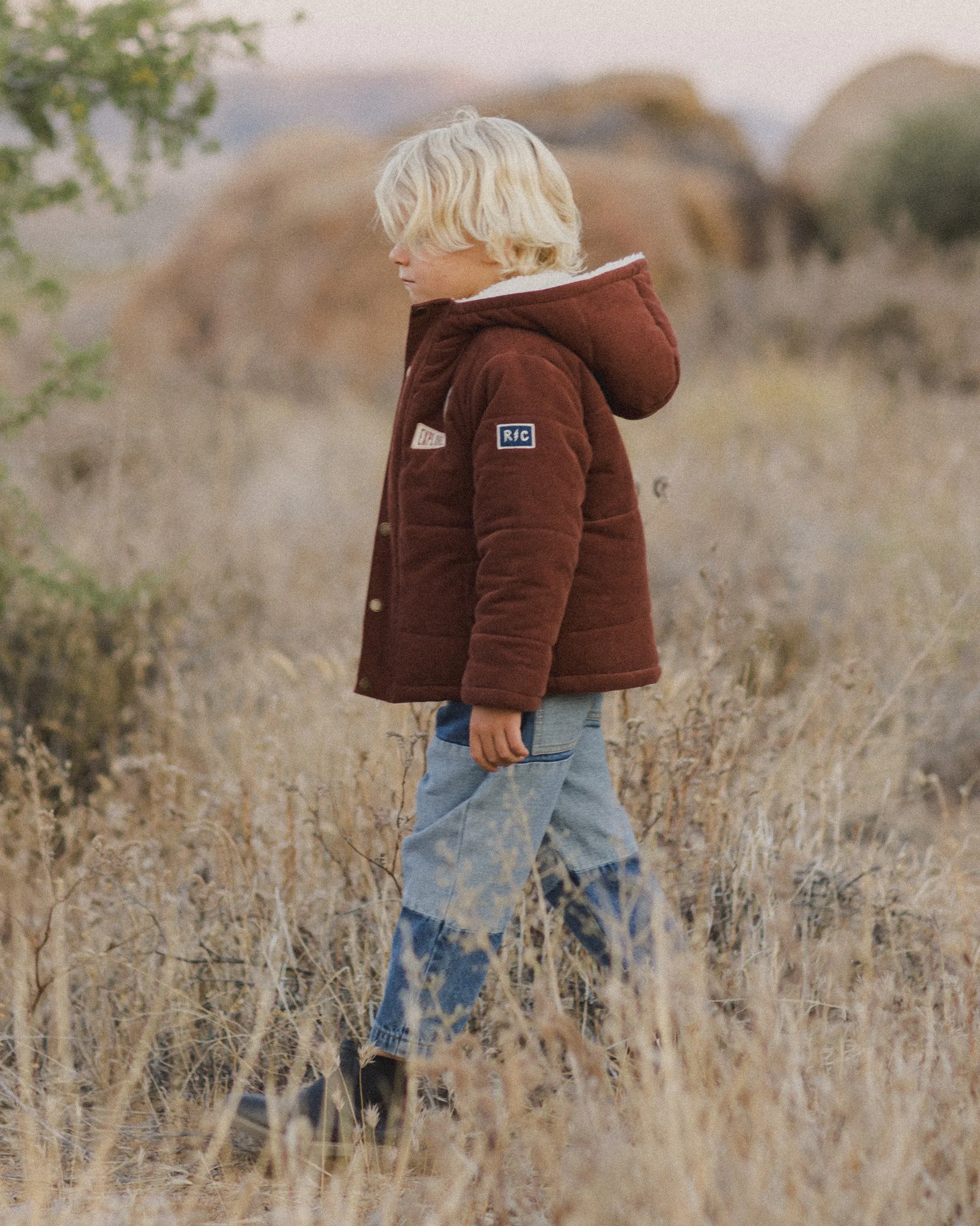 Cord Puffer Jacket || Brick