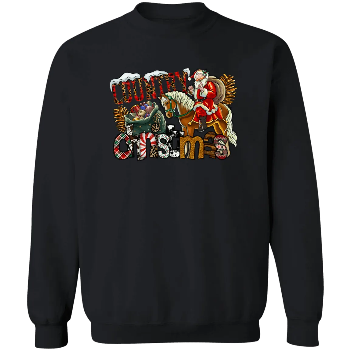 Country Christmas Crewneck Pullover Sweatshirt