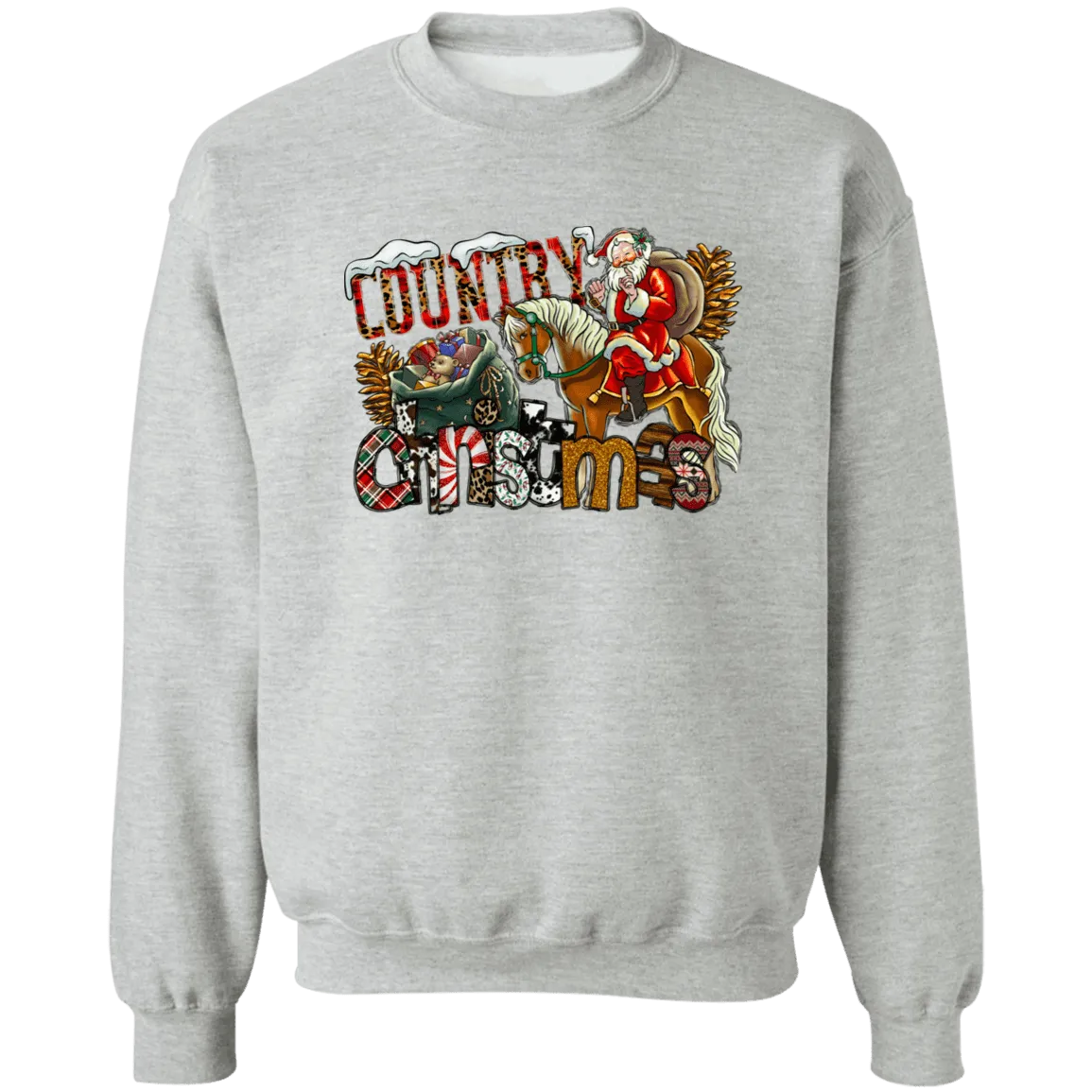 Country Christmas Crewneck Pullover Sweatshirt