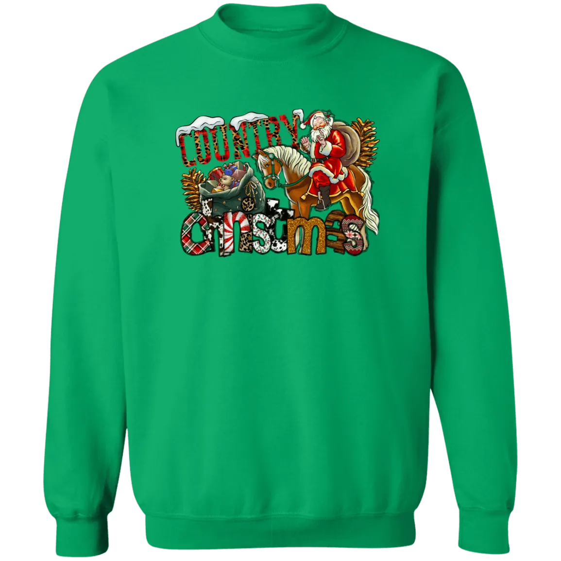 Country Christmas Crewneck Pullover Sweatshirt