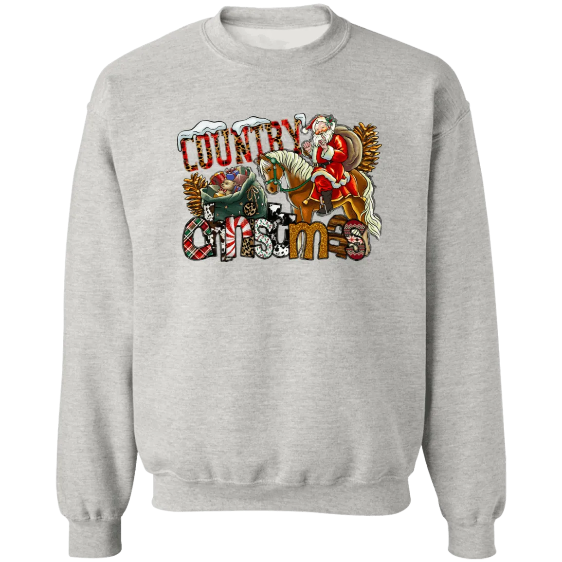 Country Christmas Crewneck Pullover Sweatshirt