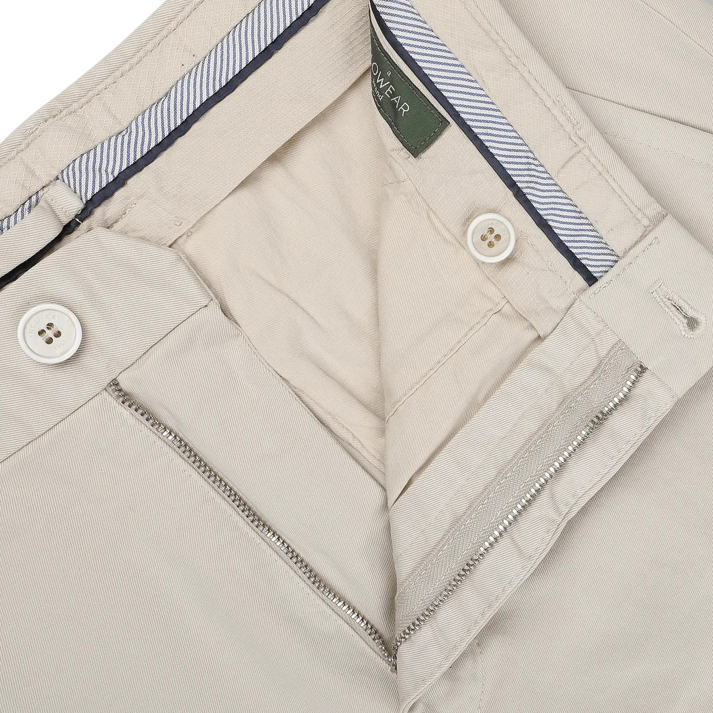 Cream Beige Cotton Stretch Model 8 Chinos