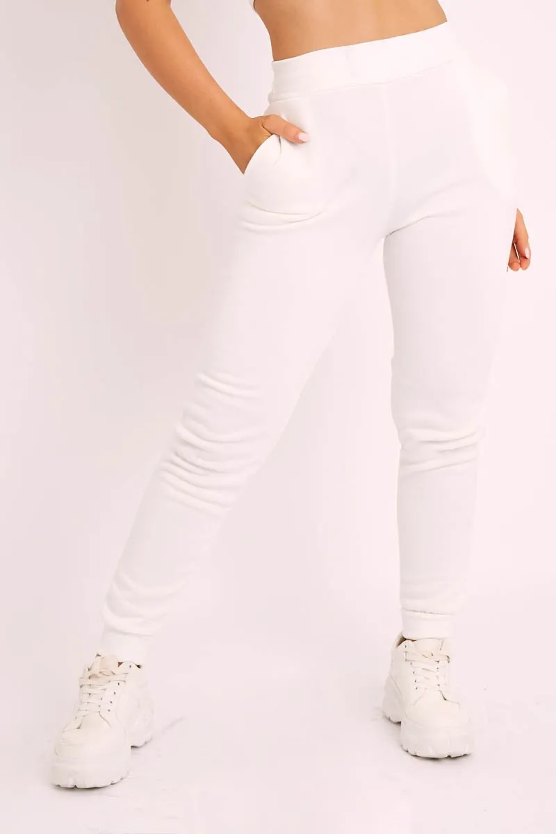 Cream Slim Fit Joggers - Chaise