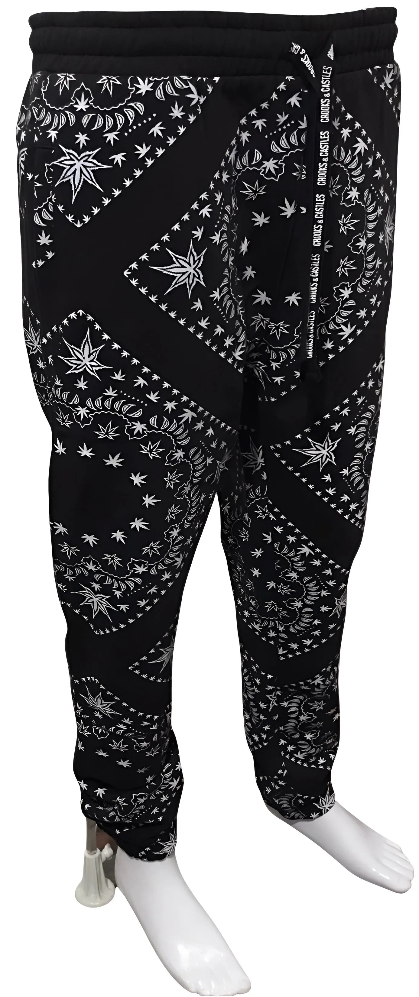 ^CROOKS & CASTLES^ (BLACK-PAISLEY) ~KUSHDANA~ JOGGER SWEATPANTS