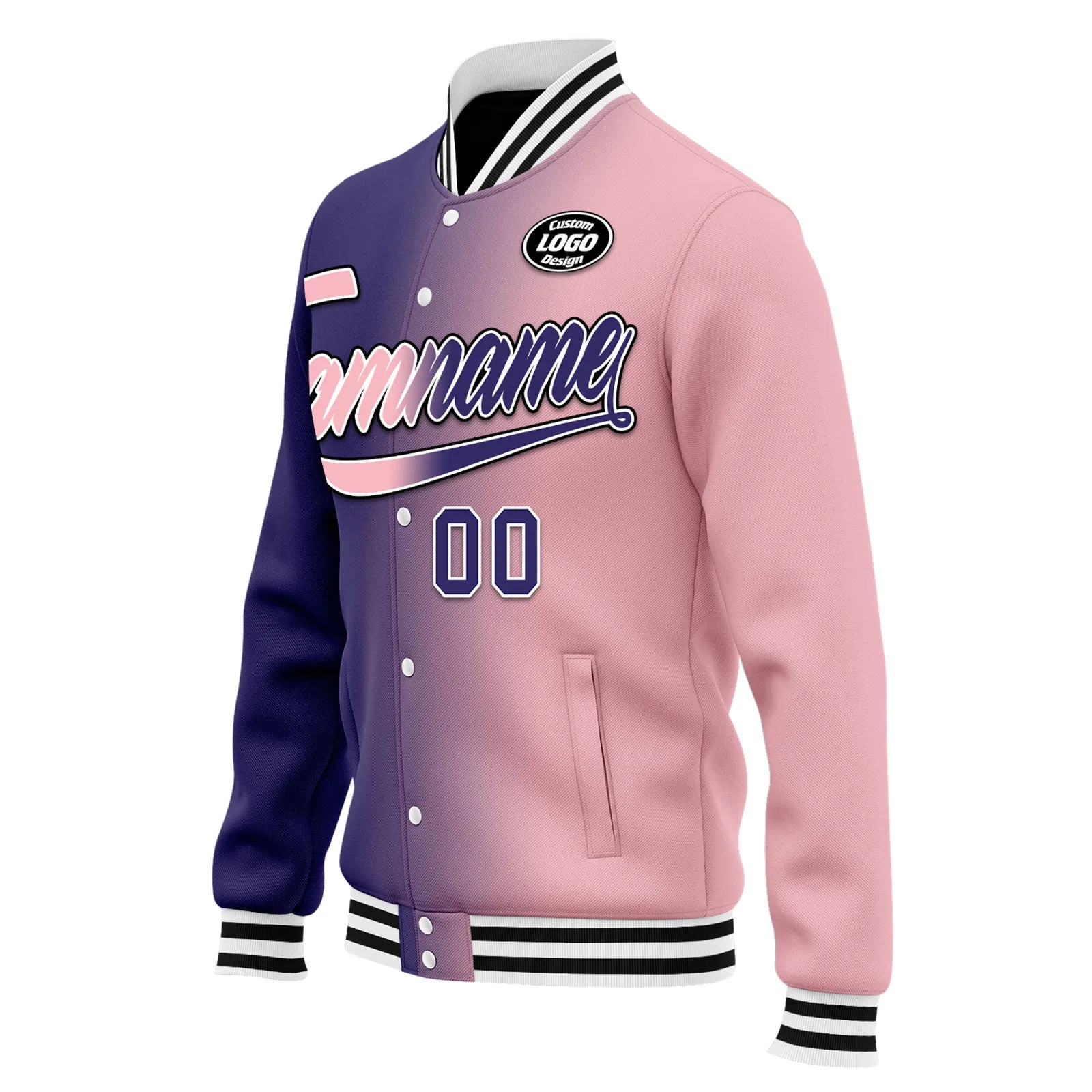 Custom Gradient Fashion Jacket Bomber Full-Snap Varsity Letterman Personalized Jacket FZ005-D028015-20