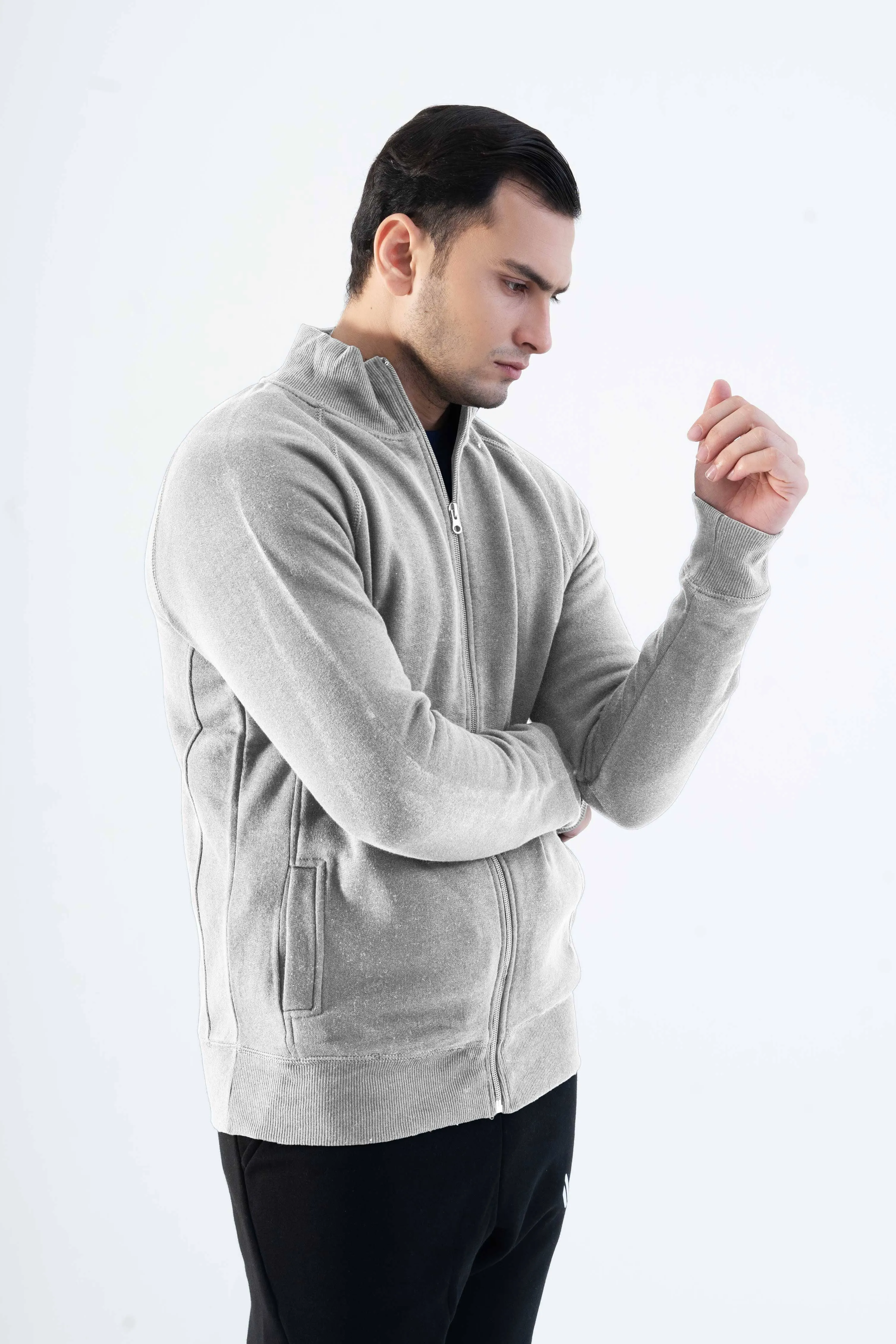 Cut Label Men's Raglan Sleeve Fleece Full Zipper Jacket