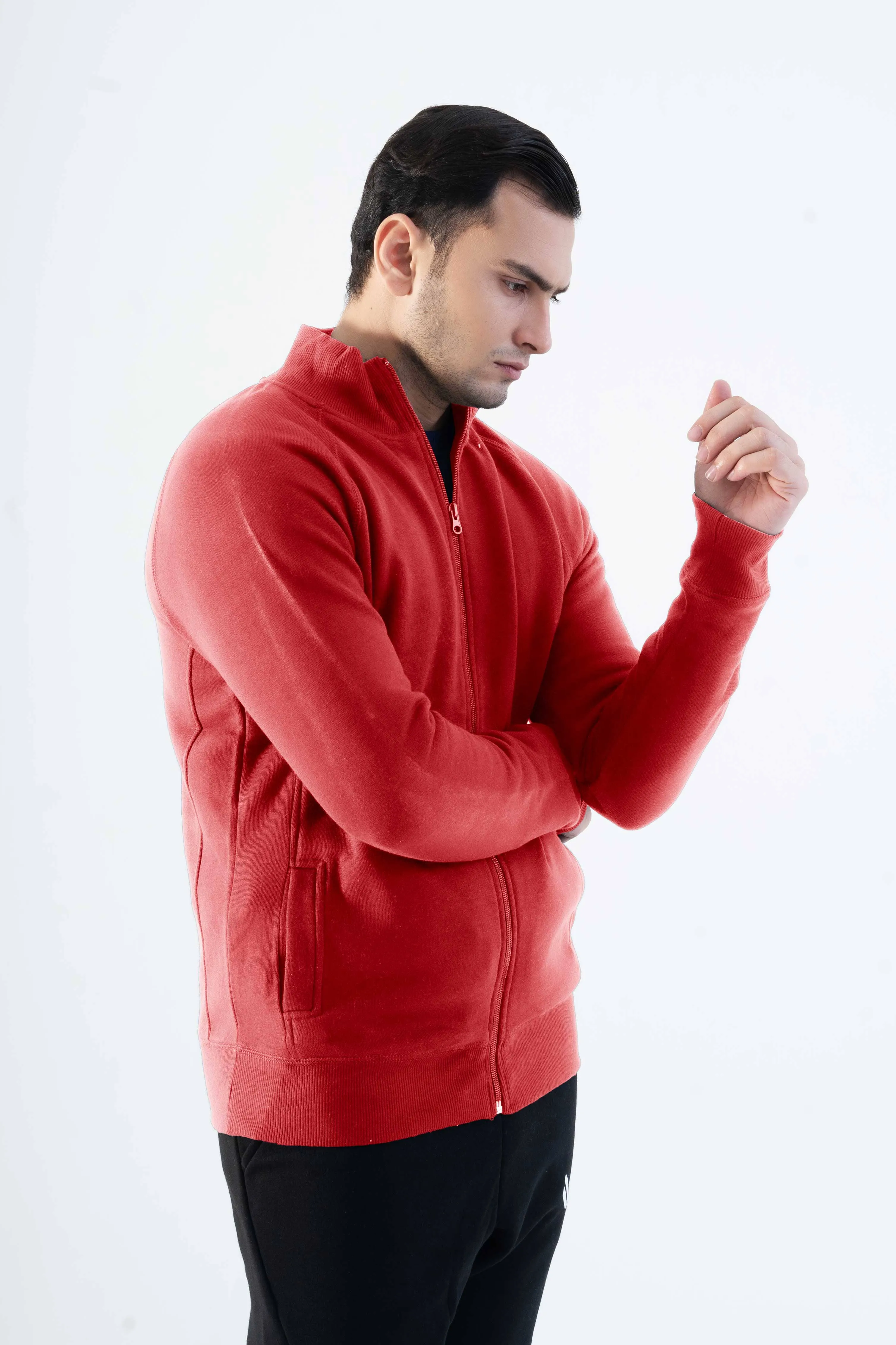 Cut Label Men's Raglan Sleeve Fleece Full Zipper Jacket