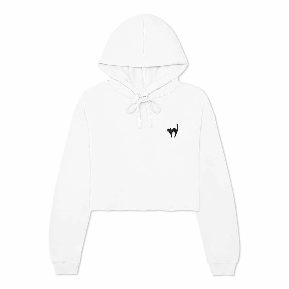 Dalix Black Cat Cropped Hoodie