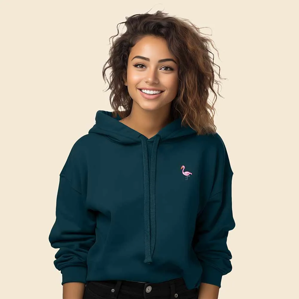 Dalix Flamingo Cropped Hoodie