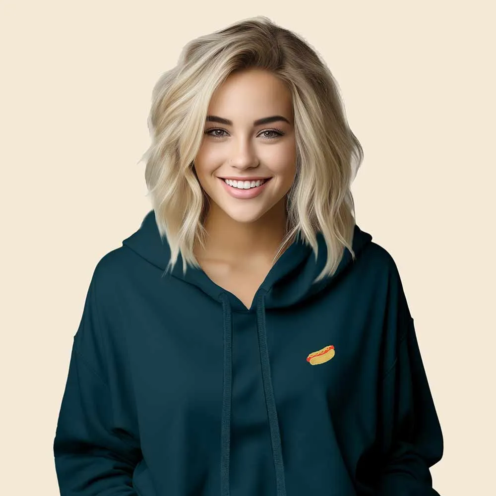 Dalix Hot Dog Cropped Hoodie