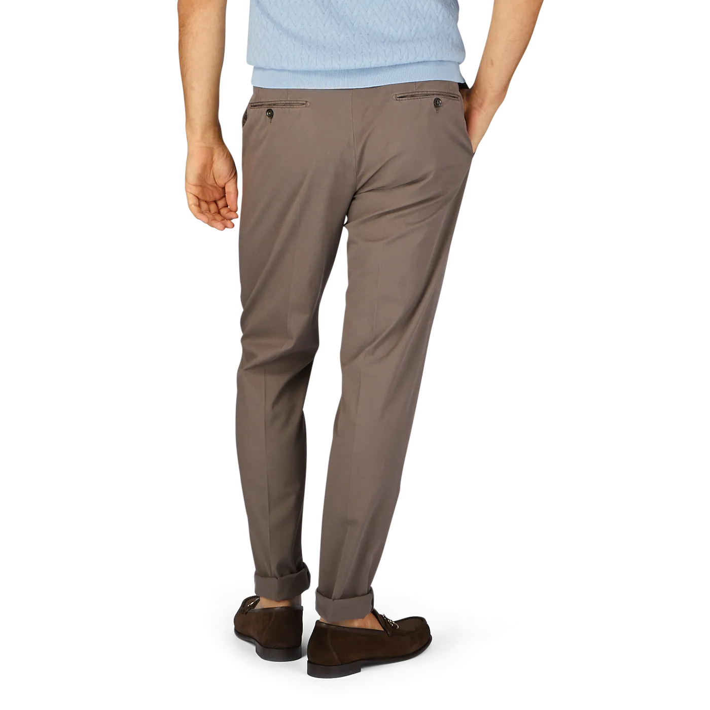 Dark Brown Cotton Stretch Regular Chinos