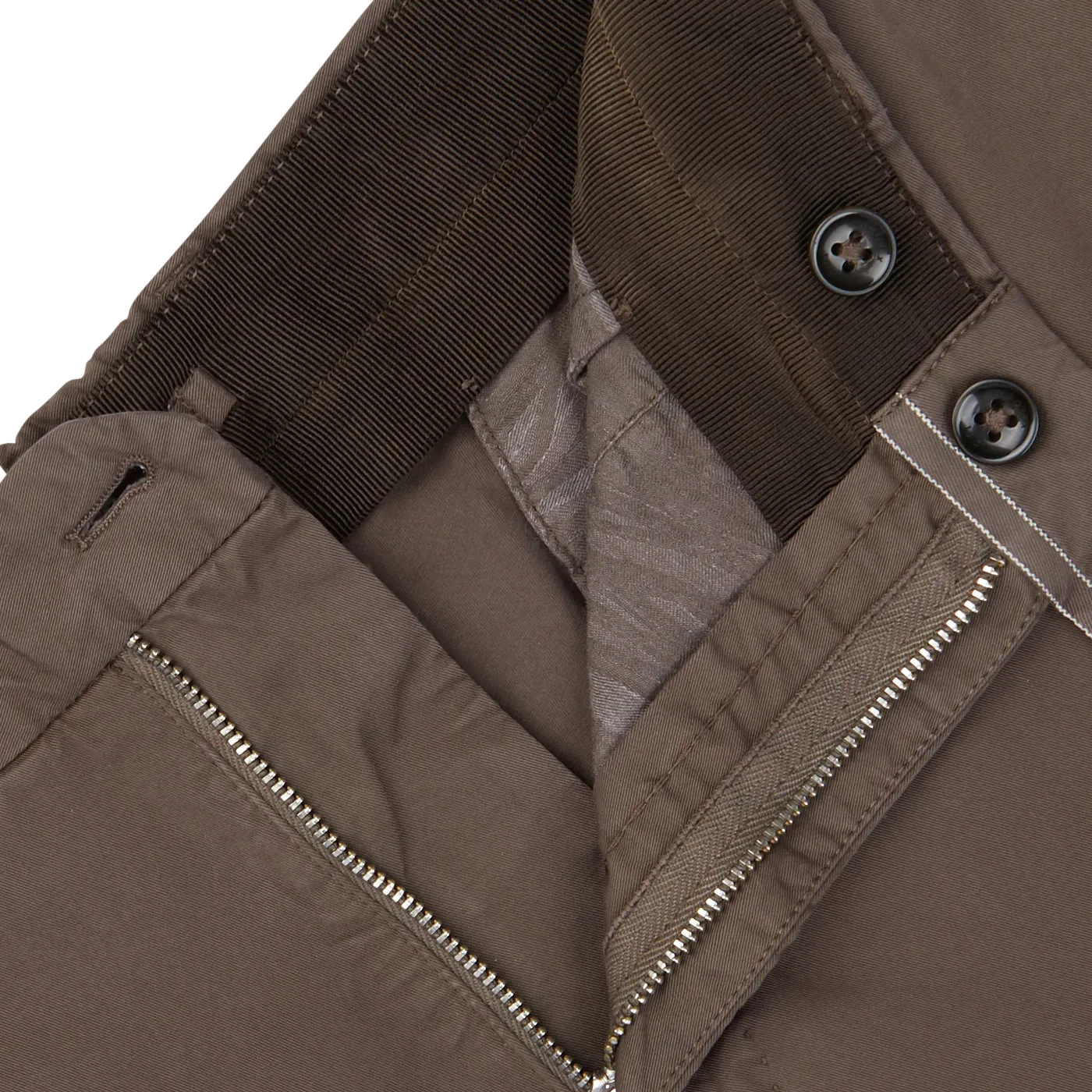 Dark Brown Cotton Stretch Regular Chinos