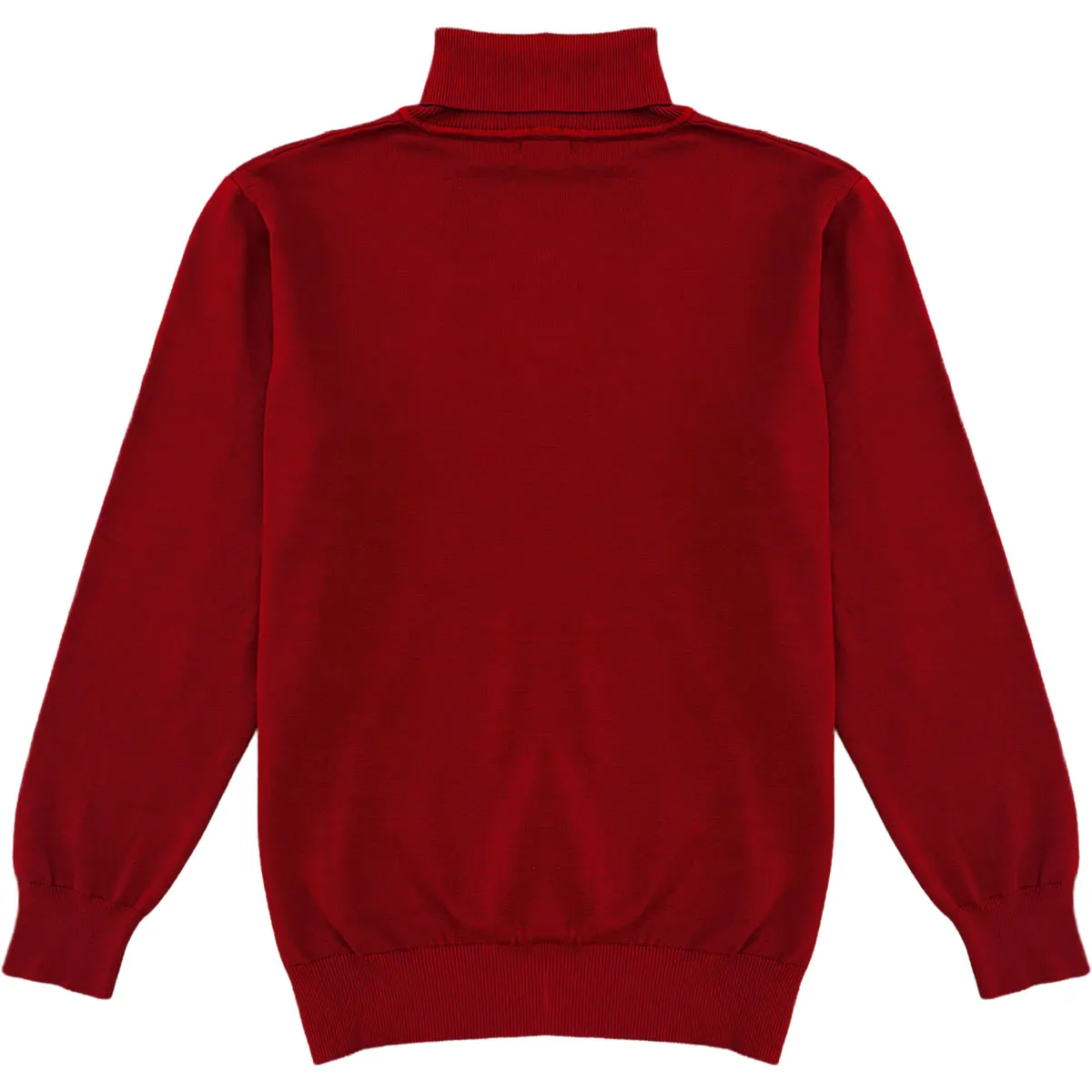 Dark Red Mens Long Sleeve Knit Turtleneck Sweater