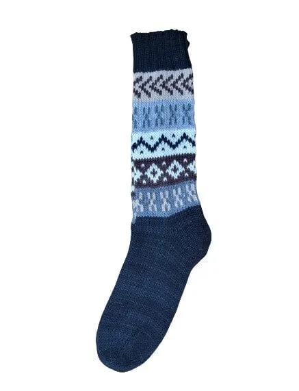 Deluxe Hand Knit Patterned Long Alpaca Socks