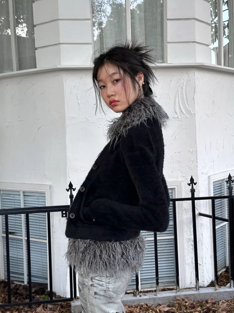 Detachable Fur Collar Knitted Jacket【s0000004159】