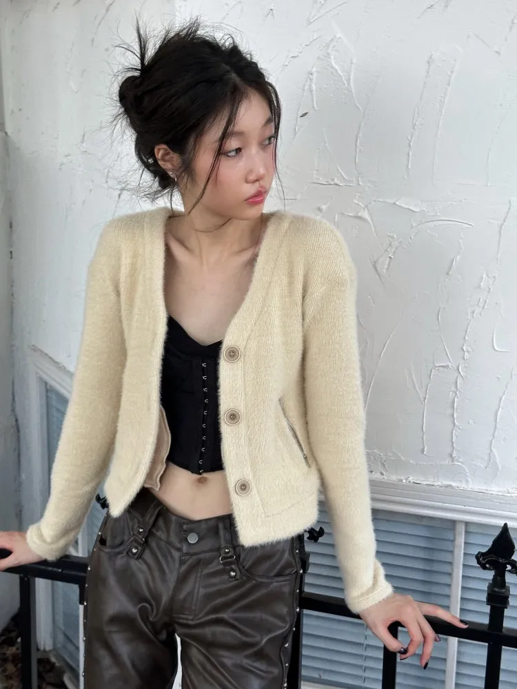 Detachable Fur Collar Knitted Jacket【s0000004159】