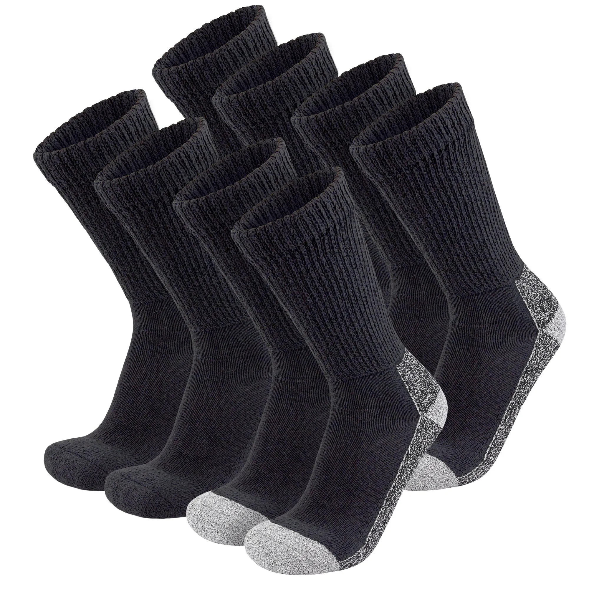 Diabetic Slipper Socks, Extra Thick Cotton Triple Cushioned Crew Socks (Size 10-13)