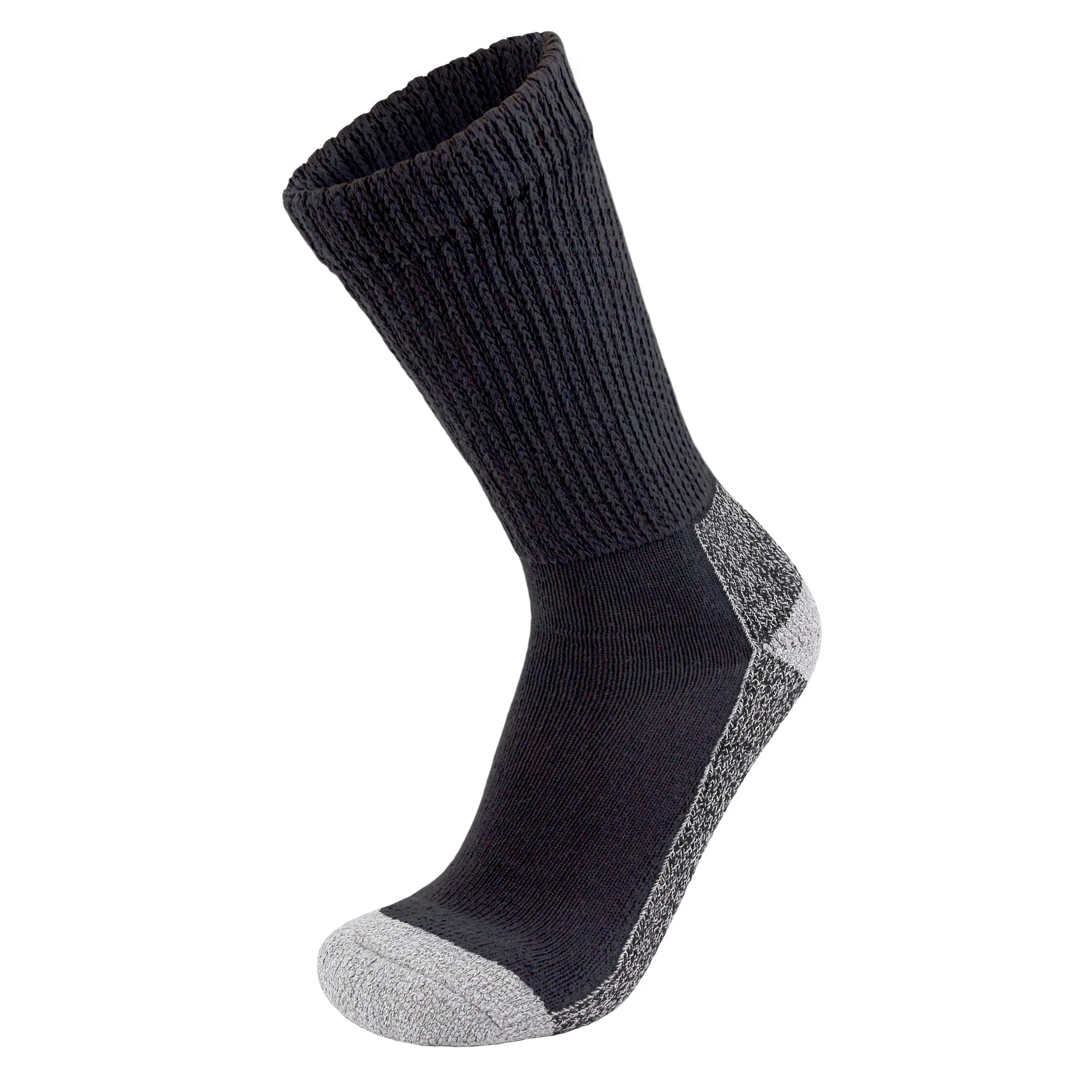 Diabetic Slipper Socks, Extra Thick Cotton Triple Cushioned Crew Socks (Size 10-13)