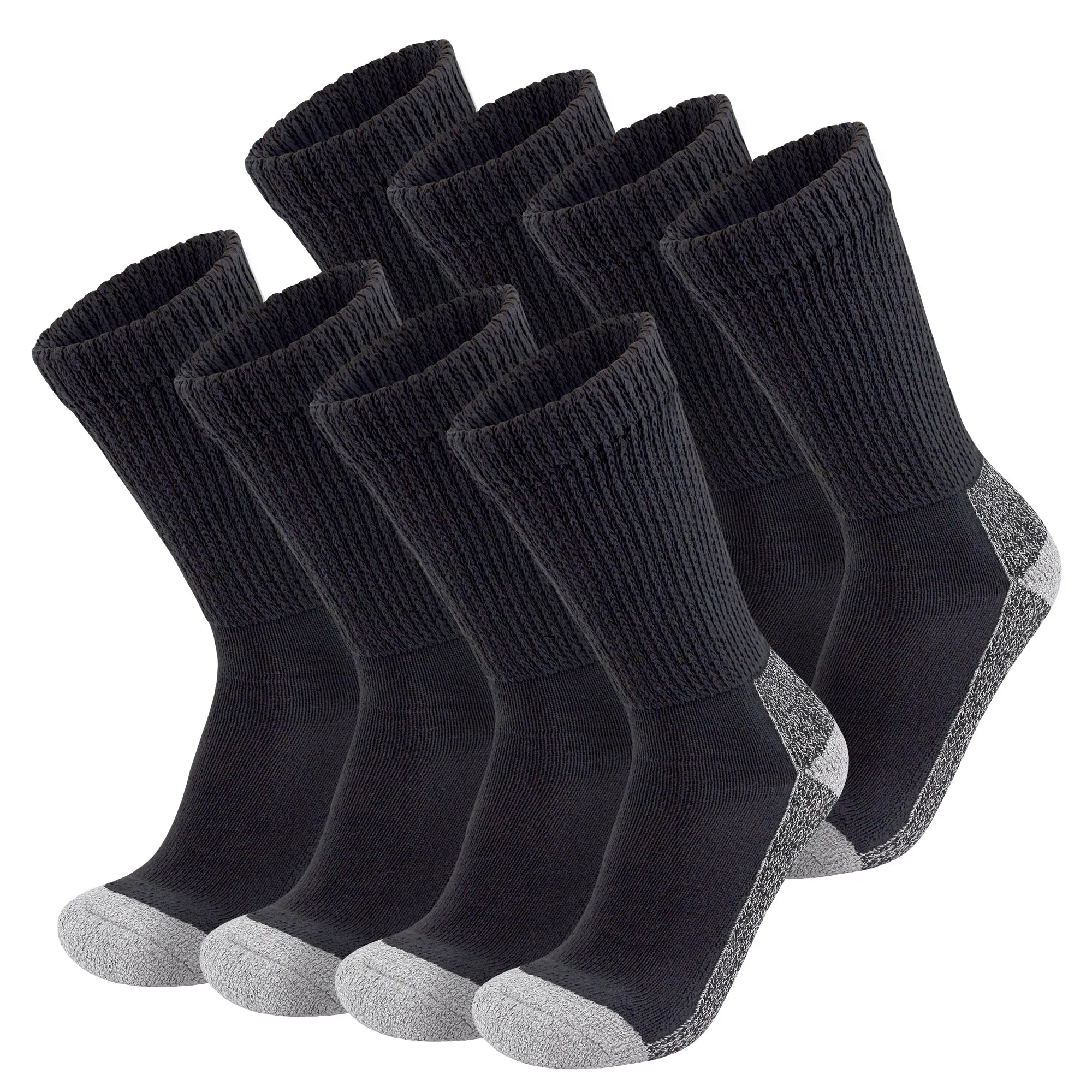 Diabetic Slipper Socks, Extra Thick Cotton Triple Cushioned Crew Socks (Size 10-13)