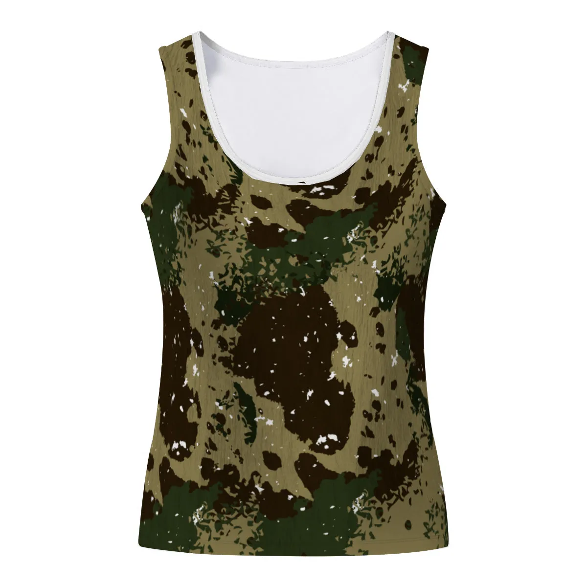 Distressed Camo Print Tank Top