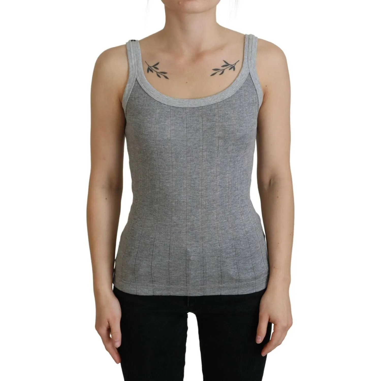 Dolce & Gabbana Chic Gray Sleeveless Modal-Cotton Top