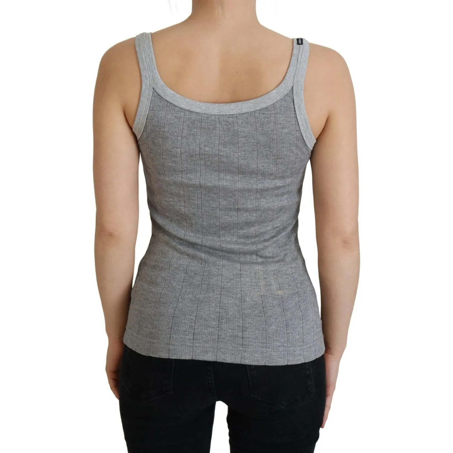 Dolce & Gabbana Chic Gray Sleeveless Modal-Cotton Top