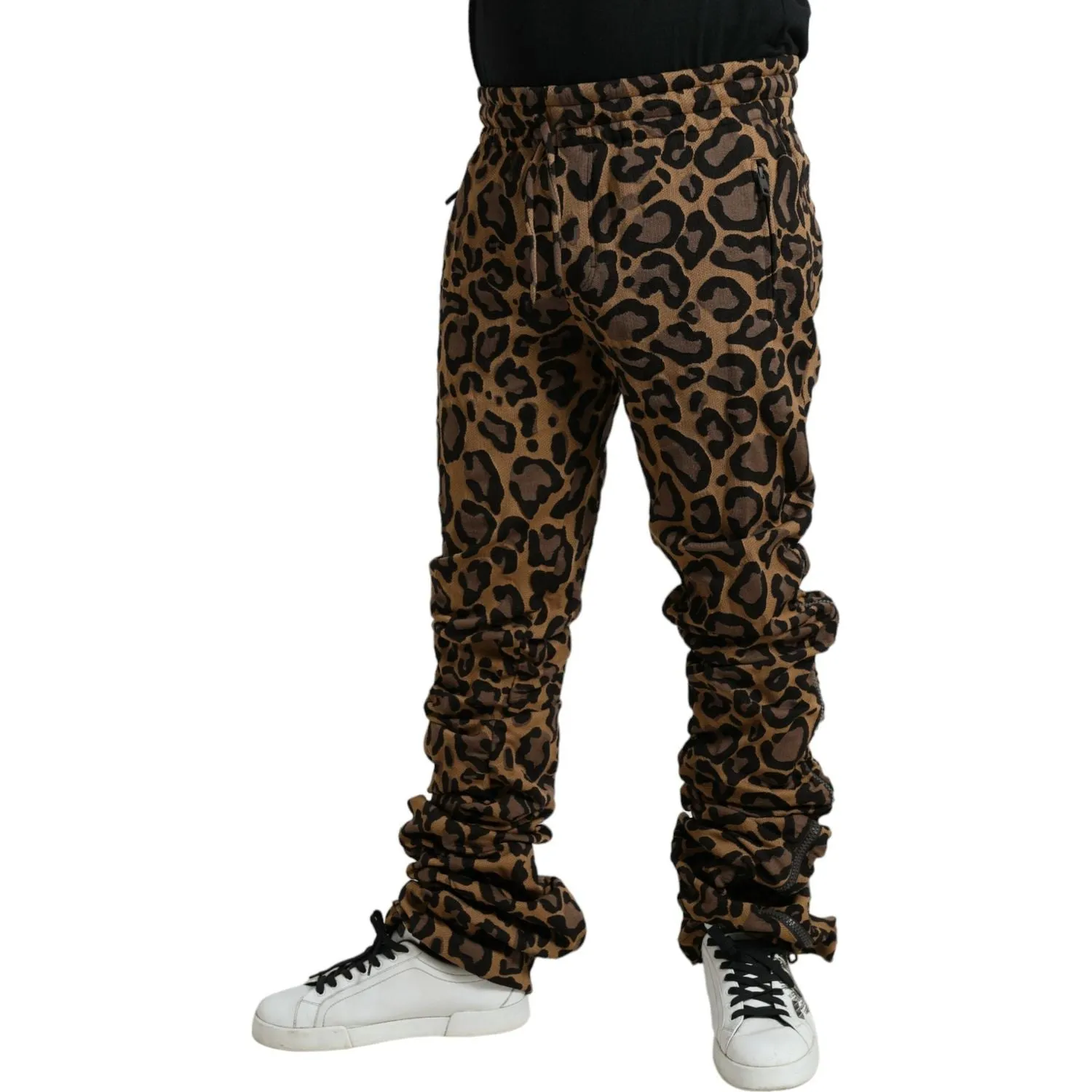 Dolce & Gabbana Chic Leopard Print Jogger Pants