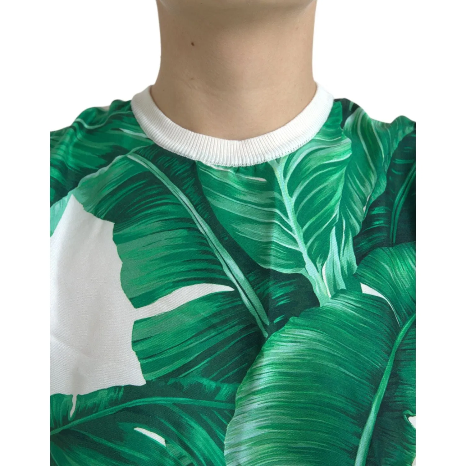 Dolce & Gabbana Silk Banana Leaf Print Tank Top