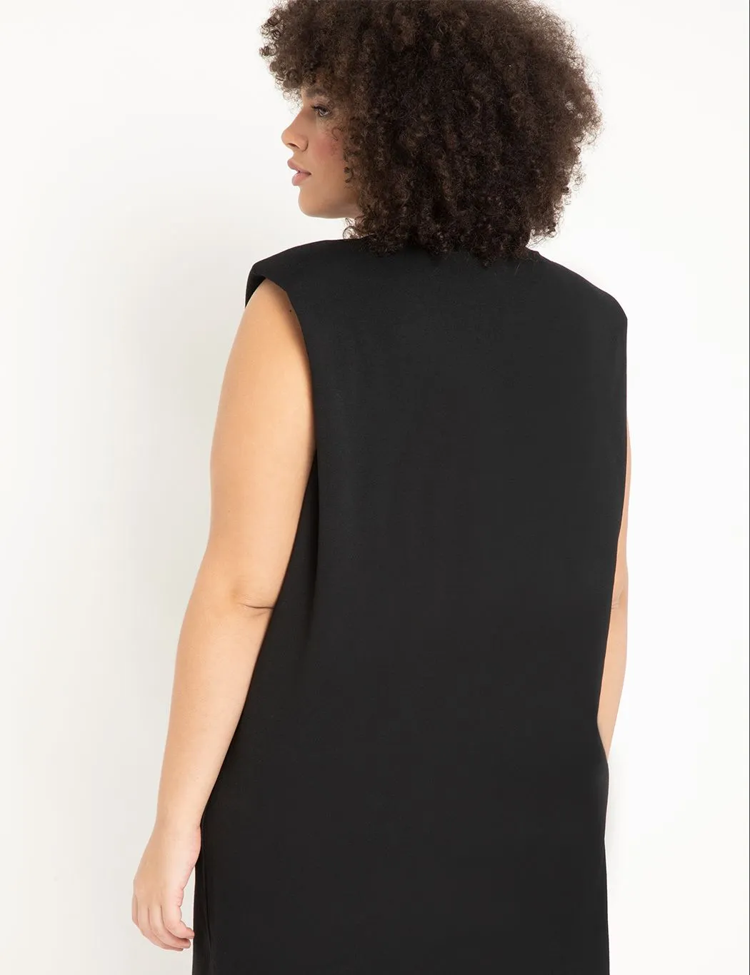 Drama Shoulder Sweatshirt Dress in Black