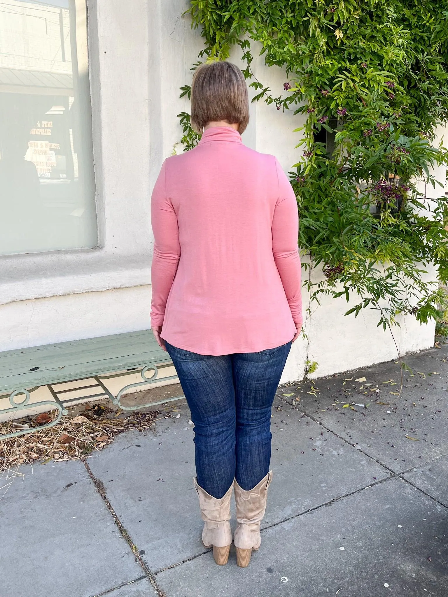 Dusty Pink Turtleneck Top