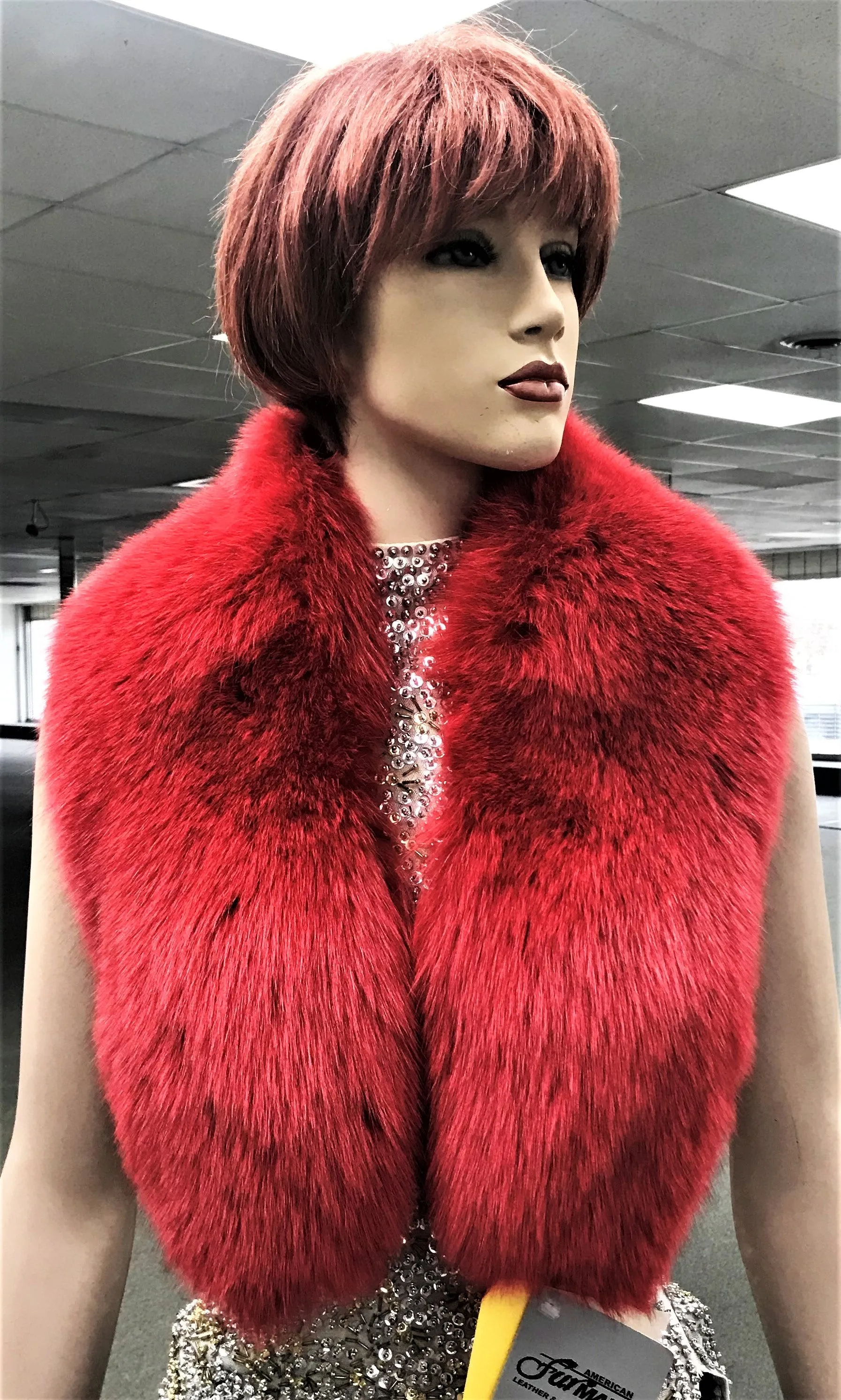 Dyed Red Fox- Fur Collar