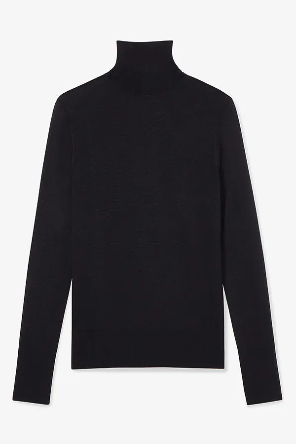 Elizabeth Turtleneck - Silk Jersey :: Black