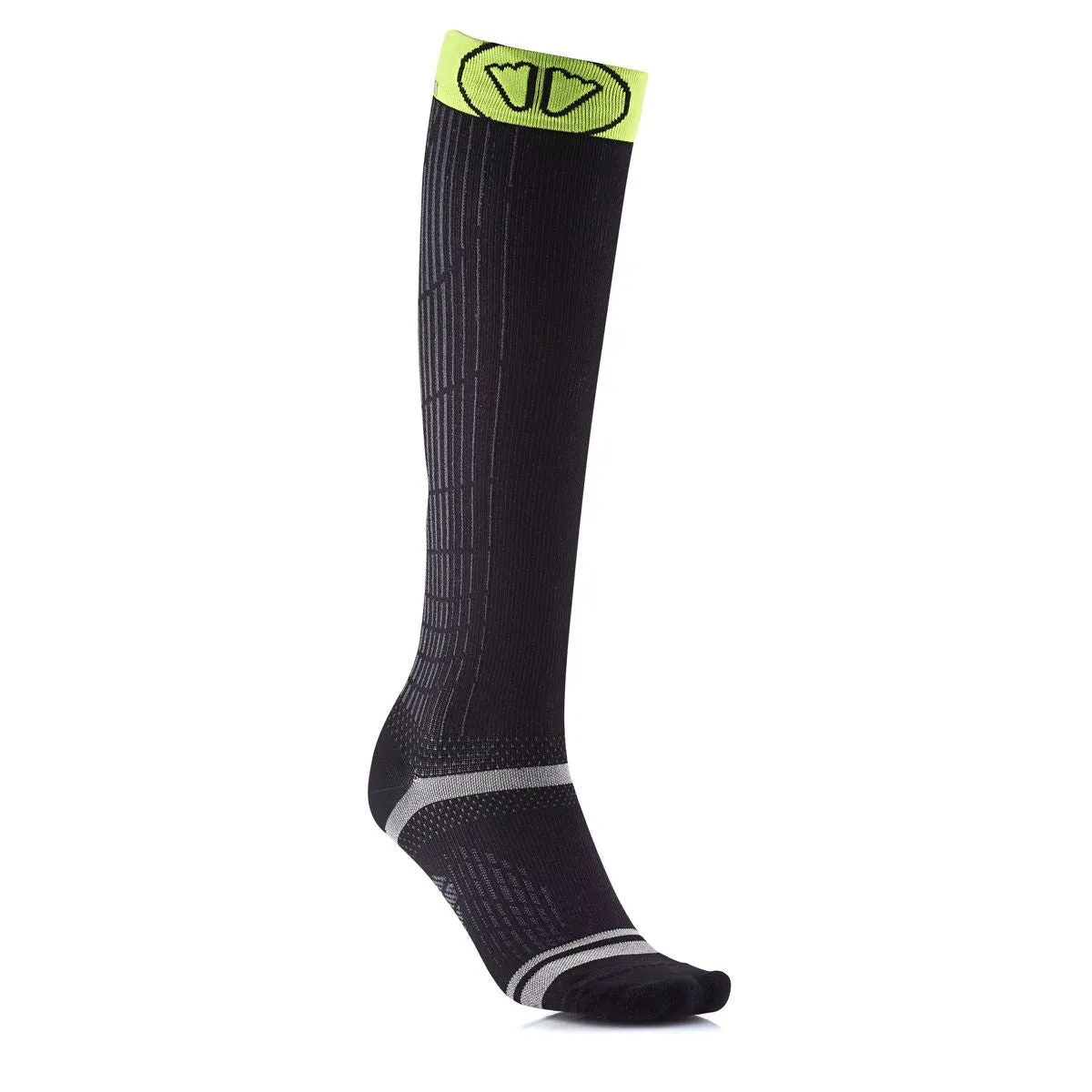 ENDURANCE RACING KNEE RUNNING SOCKS BLACK - YELLOW