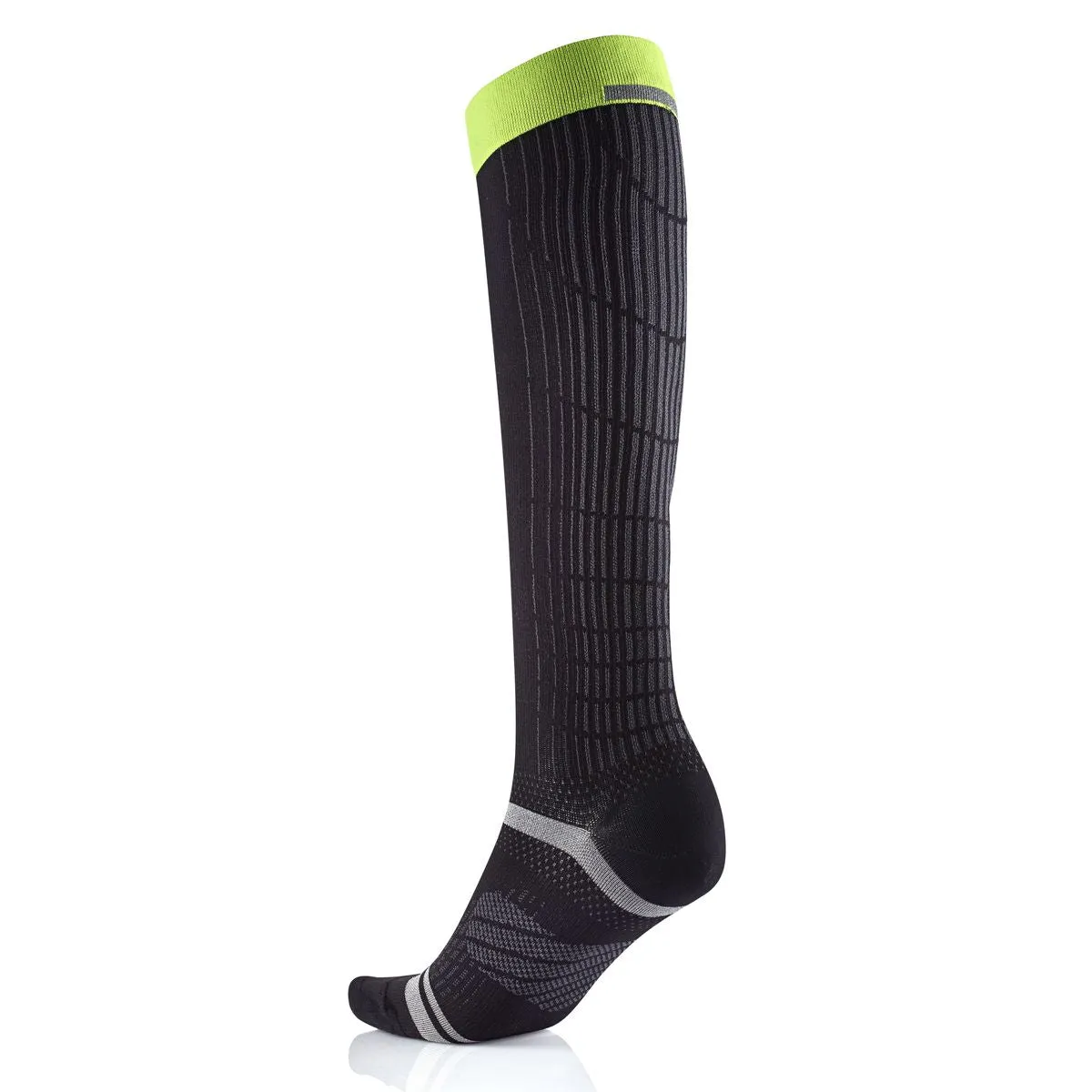 ENDURANCE RACING KNEE RUNNING SOCKS BLACK - YELLOW