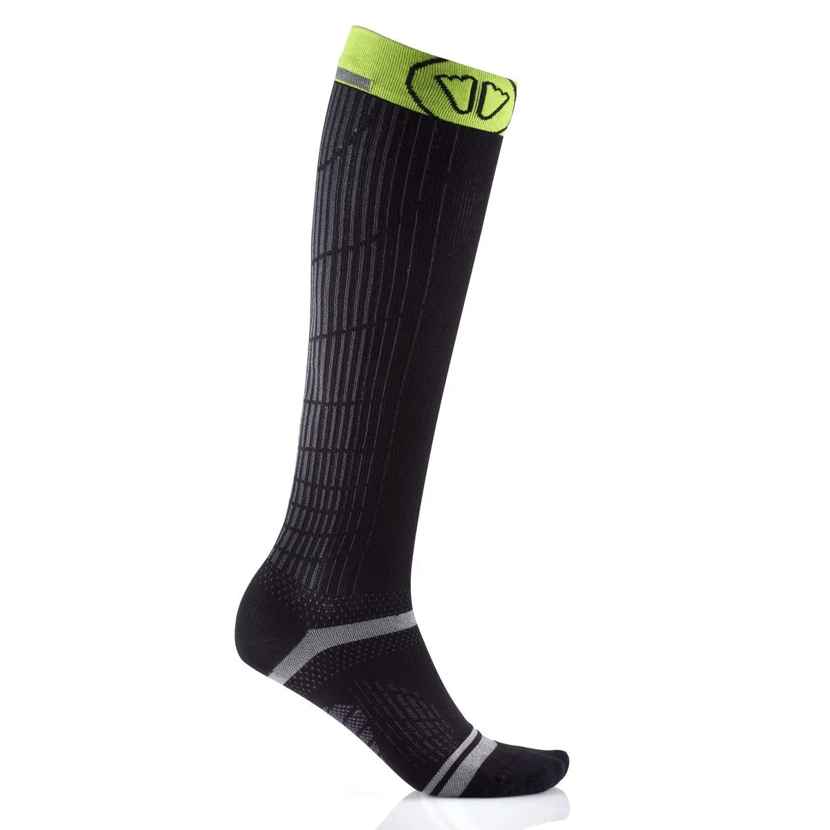 ENDURANCE RACING KNEE RUNNING SOCKS BLACK - YELLOW