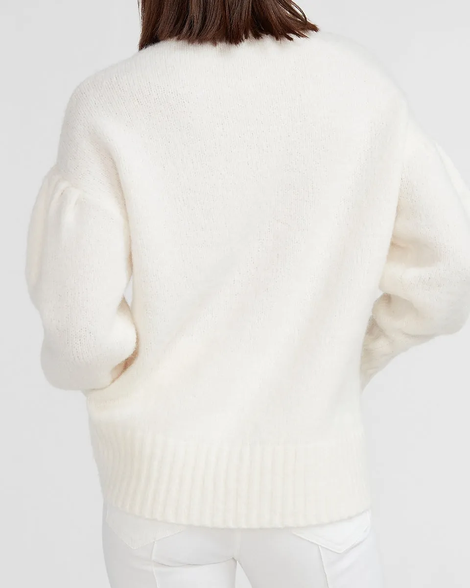 Express X You Chunky Turtleneck Sweater in Ivory