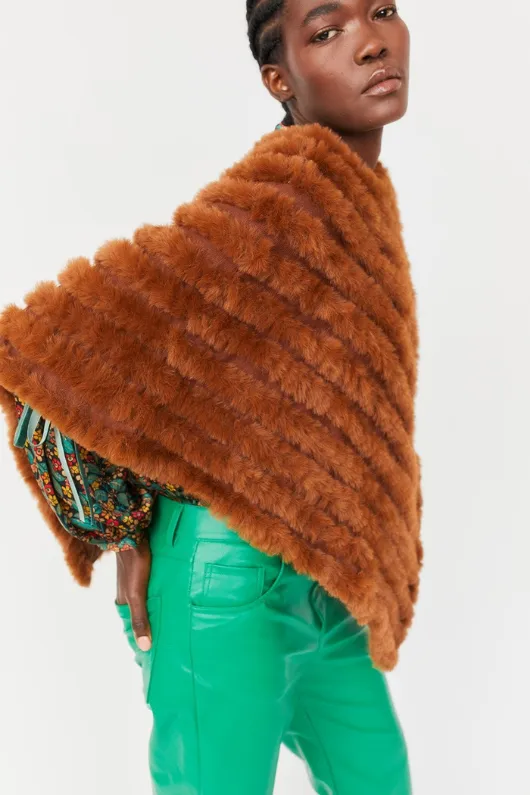 Faux Fur Poncho