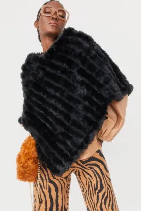 Faux Fur Poncho