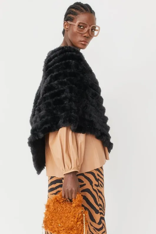 Faux Fur Poncho