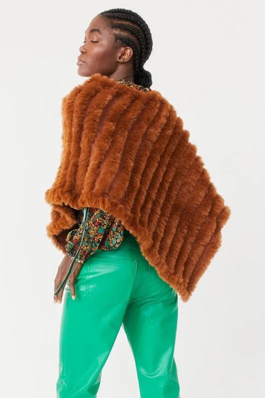 Faux Fur Poncho