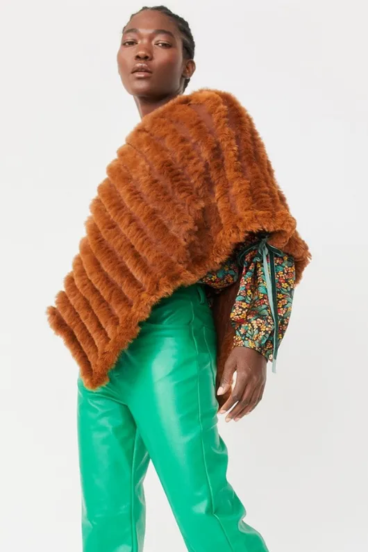 Faux Fur Poncho